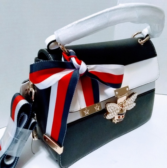 Black & White 🐝Genuine Leather Handbag - Picture 4 of 5